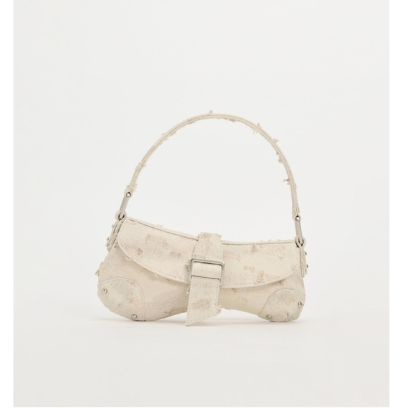 DISTRESSED ASYMMETRIC SHOULDER BAG - Picture 2 of 8